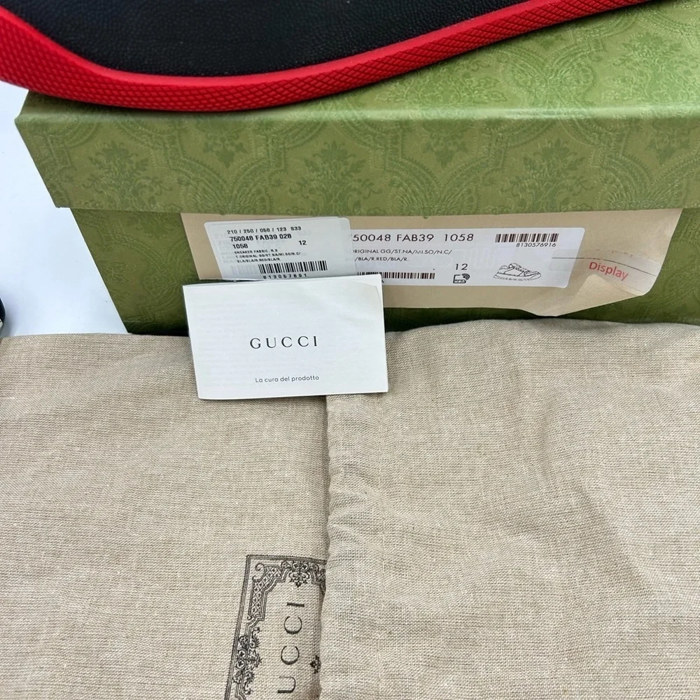 Men's Gucci SCREENER sneakers in black GG canvas, and Leather size 12